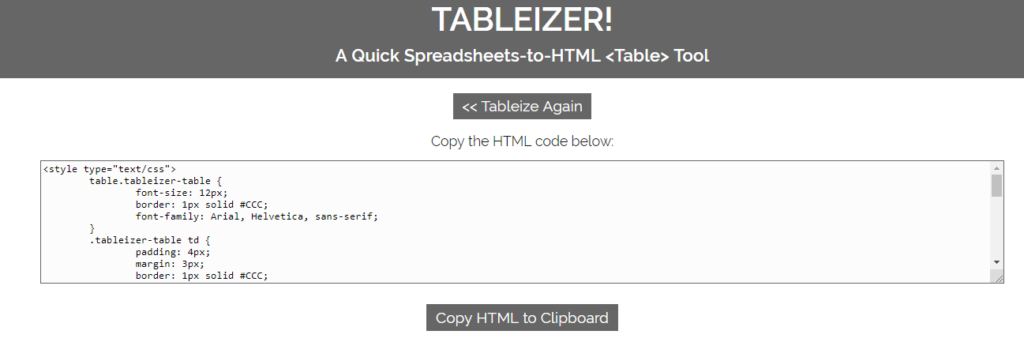 cara membuat table di website